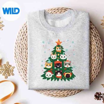 CatsChristmasTreeMerryChristmasPajamasXmassweater