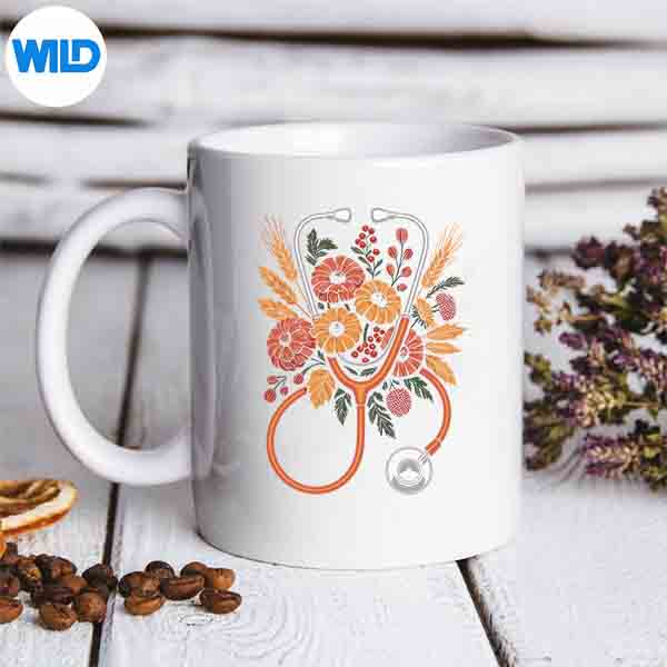 Cute Stethoscope Autumn Nurse Fall Vector Design 1 Cute Stethoscope Autumn Nurse Fall Vector Design