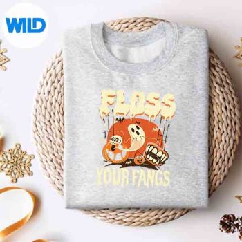 DentistHalloweenFlossYourFangsDentalHygienistBoosweater