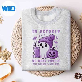 HalloweenBooRettSyndromeAwarenessInOctoberPurplesweater