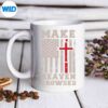 MakeHeavenCrowdedChristianPatrioticCrossAmericanFlagmug