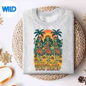 RetroSkeletonHulaDanceSunsetsweater