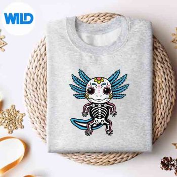 SkeletonAxolotlHalloweenCostumeGirlssweater