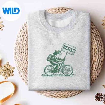FrogOnBikeResistPortlandFrogProtestVintagesweater