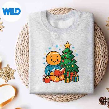 GingerbreadReadingBooksLibrariansMerryChristmasPajamasLovesweater