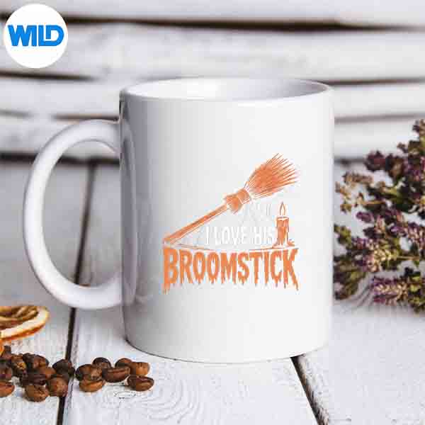 I Love His Broomstick Her Pumpkins Halloween Couples Funny Vector Design 1 I Love His Broomstick Her Pumpkins Halloween Couples Funny Vector Design