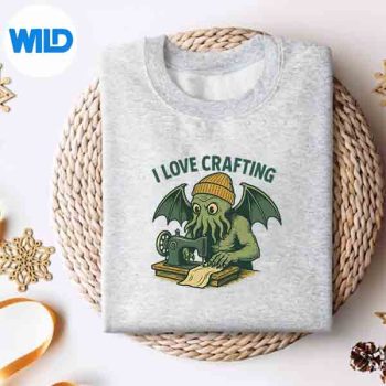 RetroLovecraftianSewingCthulhuCartoonILoveCraftingsweater