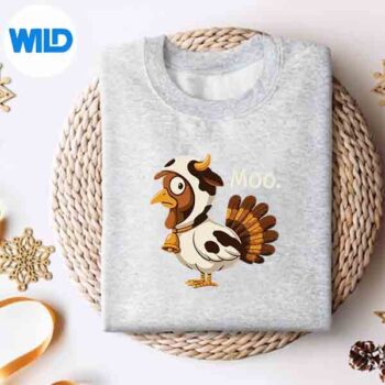 Turkey Wearing Cow Costume Thanksgiving SVG PNG Cut File 5 TurkeyWearingCowCostumeThanksgivingsweater