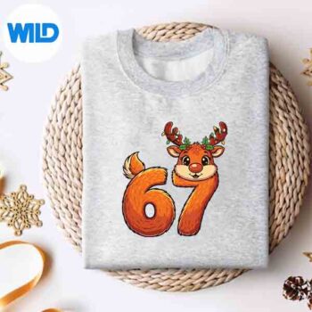 67ChristmasReindeerBruhMemePajamasGirlsweater