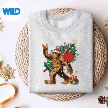 BigfootChristmasTreeLightsXmasSasquatchLoverssweater
