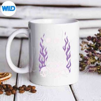 Cat Kitty Skulls Creepy Cute Kawaii Pastel Goth Purple Flame Silhouette SVG PNG 6 CatKittySkullsCreepyCuteKawaiiPastelGothPurpleFlamemug