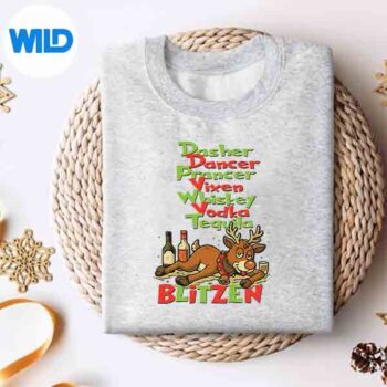 DasherDancerWhiskeyVodkaTequilaBlitzenChristmasDeersweater