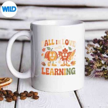 FallInLoveWithLearningRetroAutumnThanksgivingTeachermug