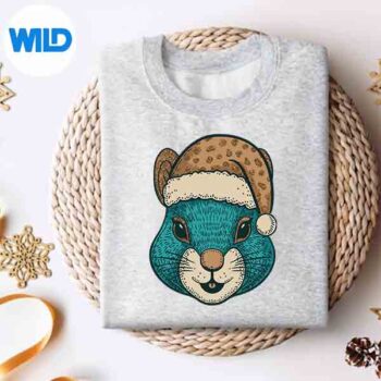 Festive Hamster Cheerful Santa Hat Silhouette SVG PNG Cut File 5 FestiveHamsterCheerfulSantaHatsweater