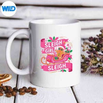 GingerbreadSleighGirlPinkChristmasGirlsmug 1