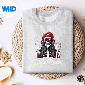 GirlsRockRocknRollGirlSkeletonRockerCoolPunkRocksweater