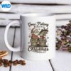 GoneFishingBeBackByChristmasSantaFishermenRetromug