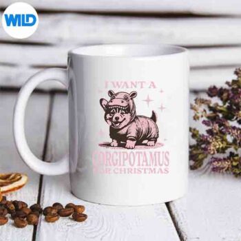 IWantACorgipotamusForChristmasCorgiChristmasmug