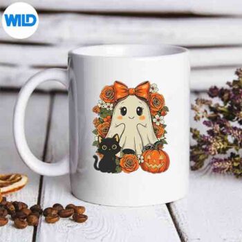 Kawaii Ghost Cat Pumpkin Halloween SVG PNG Digital Design 6 KawaiiGhostCatPumpkinHalloweenmug