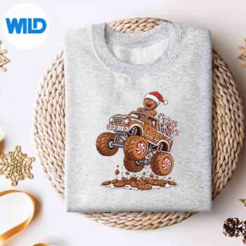 MonsterTruckGingerbreadManChristmasBakingsweater
