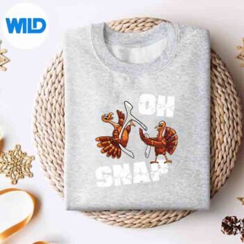 Alternative view of Snap Turkey SVG, Oh Snap Vintage Turkey Wishbone Thanksgiving SVG