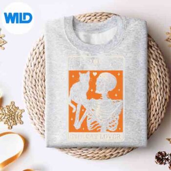 Alternative view of Cat Tarot SVG, The Cat Lover Tarot Card Black Cat And Skeleton Halloween SVG