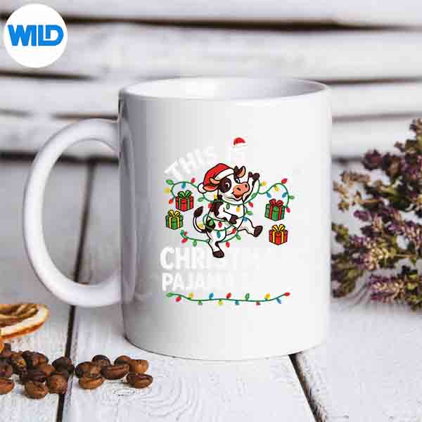 This Is My Christmas Pajama Christmas Cow Lights Cut File 1 This Is My Christmas Pajama Christmas Cow Lights Cut File