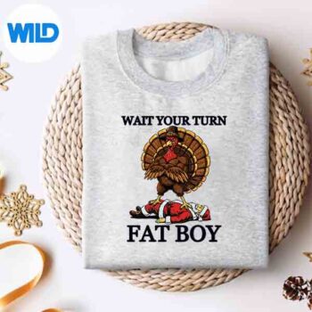 WaitYourTurnFatTurkeyAndSantaSignsweater