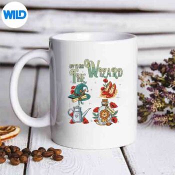WereOffToSeeTheWizardCollageRetroYellowBrickRoadmug