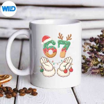 67MemeSixSeven67MemeChristmasSantaReindeermug