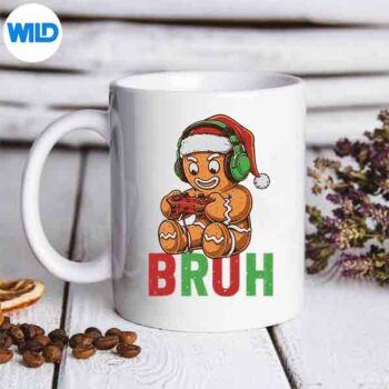 GamerGingerbreadBruhChristmasSantaHatXmasGamingmug