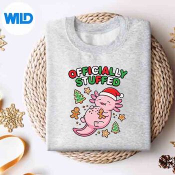 OfficiallyStuffedAxolotlChristmasFoodHumorsweater