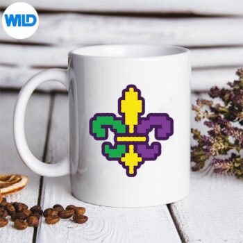 PixelatedJesterHatVideoGamerEsportsRetroMardiGrasmug
