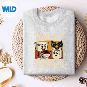 RetroBathroomToiletCloggingChampMemeDadPoopsweater