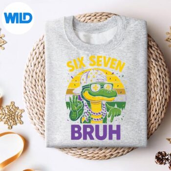 RetroSixSevenBruhMardiGrasAlligator67Memesweater