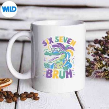 SixSevenBruhPastelMardiGrasGatorBeadsColorfulPartymug