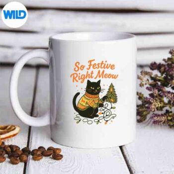 SoFestiveRightMeowCatChristmasSantaHolidaymug