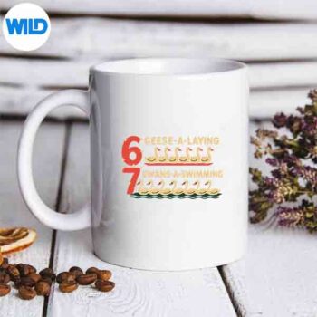 TrendySillyGoose6GeeseLaying7SwansSwimmingSixSevenmug