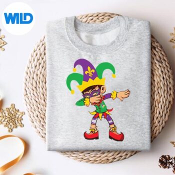 VintageDabbingJesterHatMardiGrassweater