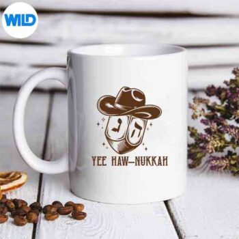 YeeHawnukkahDreidelCowHatWesternHanukkahmug