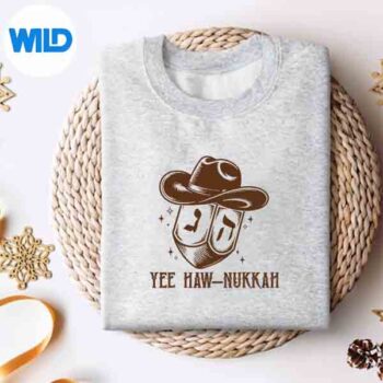 YeeHawnukkahDreidelCowHatWesternHanukkahsweater
